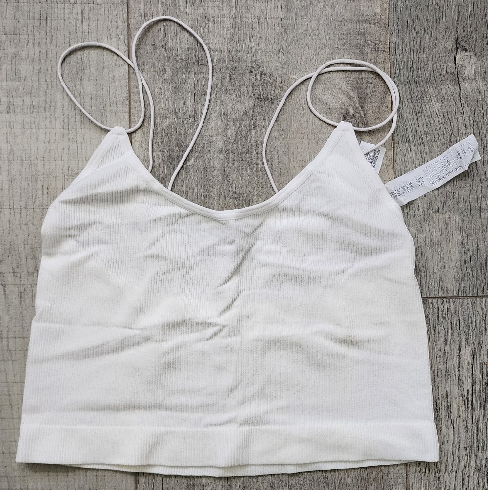Ribbed Strappy Crop Tank